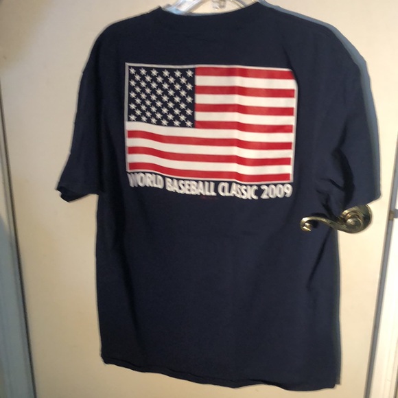 World Baseball Classic WBC Majestic United States USA Flag Tee Shirt Men’s Large - Picture 2 of 5